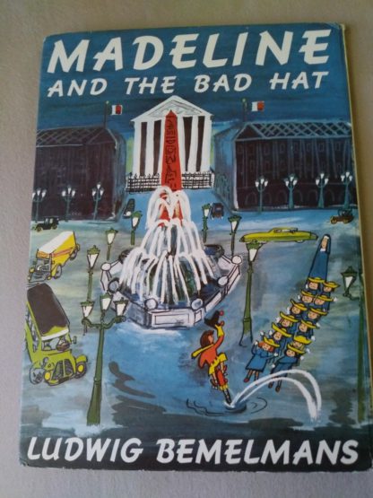 Backside of a 1958 copy of Madeline and the Bad Hat, First European Release