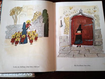 Bemelmans illustration in inside a 1958 copy of Madeline and the Bad Hat