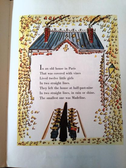 Close up of writing on front cover, Madeline and the Bad Hat, 1958 First European Release