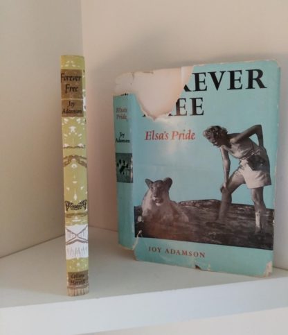 Binding and dust jacket of a 1962 First Edition copy of Forever Free by Joy Adamson