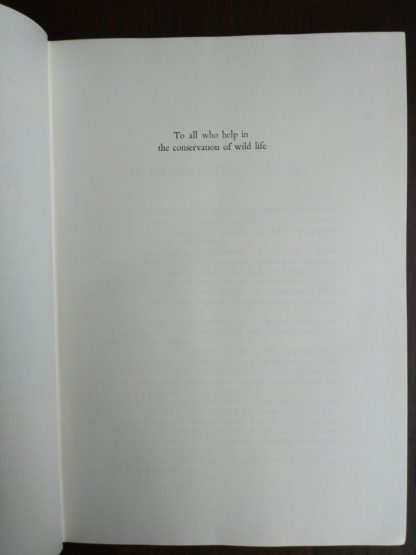 dedication page in a 1962 First Edition copy of Forever Free by Joy Adamson