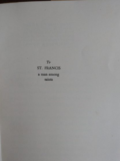 dedication to St Francis in a 1951 1st edition and printing of A Small Miracle, by Paul Gallico