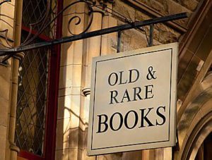 old and rare books sign
