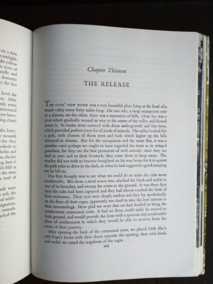 page 101 in a 1962 First Edition copy of Forever Free by Joy Adamson
