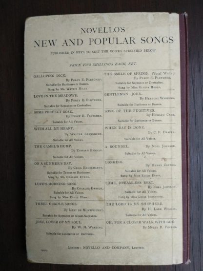 back cover of a copy of Samson, an Oratorio in Vocal Score, composed in 1742, by Handel
