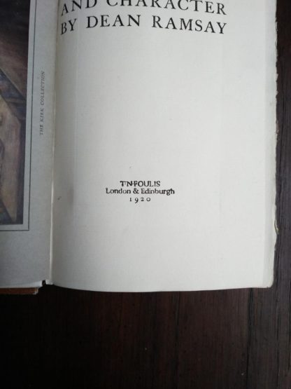 close up of publication date inside a 1920 copy of reminiscences of Scottish Life and Character by Dean Ramsay