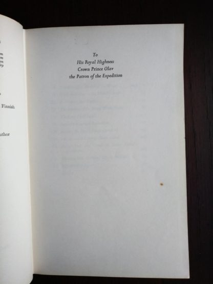dedication page in a 1958 First Edition of Aku-Aku, The Secret Of Easter Island