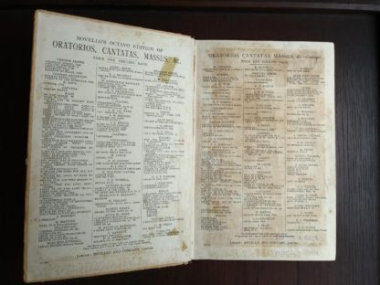front paste -down and endpaper in a copy of Samson, an Oratorio in Vocal Score, composed in 1742, by Handel