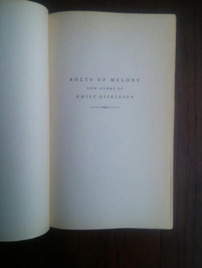 half title page in a 1945 First Edition of Bolts of Melody by Emily Dickinson