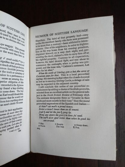humour of Scottish Language in a 1920 copy of reminiscences of Scottish Life and Character by Dean Ramsay