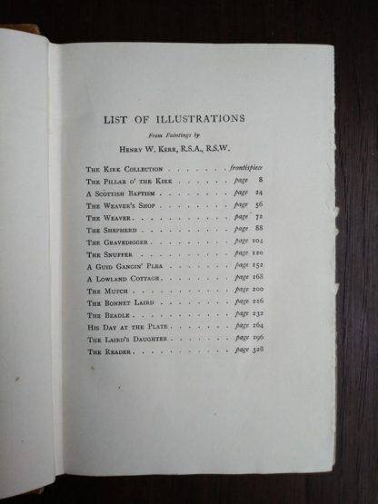 list of illustrations in a 1920 copy of reminiscences of Scottish Life and Character by Dean Ramsay