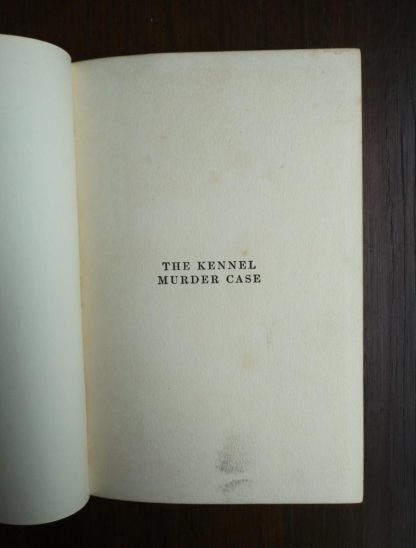 pre title page in a 1933 copy of The Kennel Murder Case by S. S. Van Dine