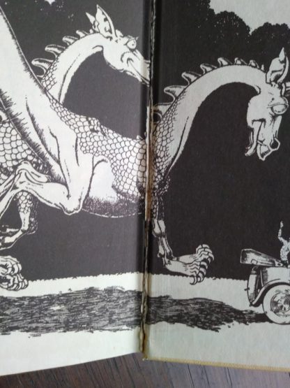 seam seperation between back endpaper and paste-down in a 1963 copy of Poo-Poo and the Dragons by C.S Forester, 4th impression