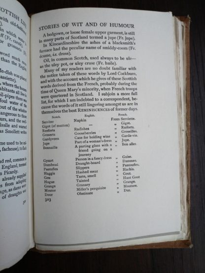 stories of wit and humour in a 1920 copy of reminiscences of Scottish Life and Character by Dean Ramsay