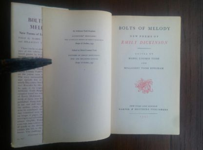 title page view in a 1945 First Edition of Bolts of Melody by Emily Dickinson