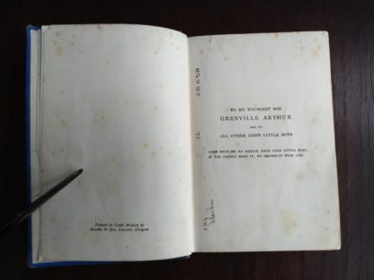 dedication page in an undated library copy of The Water-Babies by Charles Kingsley published by Blackie and Sons