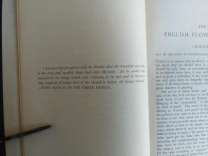 nice quote inside the book English Flower Garden by W. Robinson 1913 twelfth edition