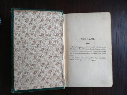preface page in an Antique Caxton Edition of Andersens Fairy Tales