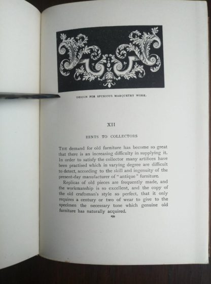 page 259 in a 1925 copy of Chats on Old Furniture by Arthur Hayden