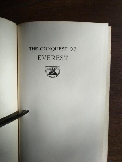 1954 First edition copy of The Conquest of Everest by Sir John Hunt half title page