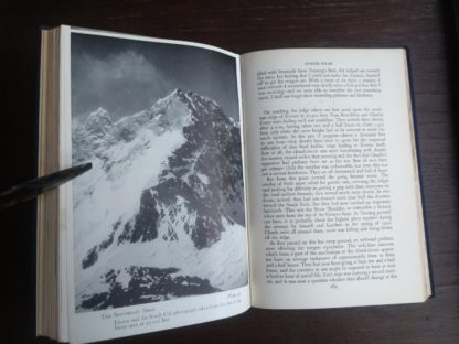 photograph of the Southeast Ridge inside a 1954 First edition copy of The Conquest of Everest by Sir John Hunt