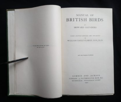 1927-Manual-of-British-Birds-3rd-edition-Howard-Saunders-and-W.-Eagle-Clarke-title-and-copyright-page