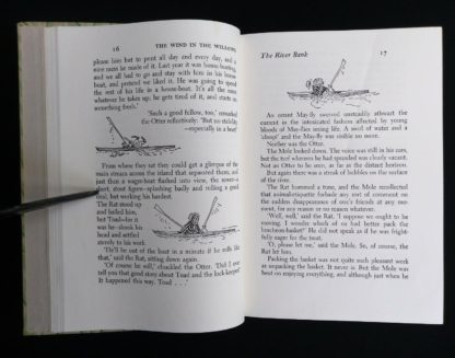 1954 copy of The Wind in the Willows illustrations by Ernest Shepard on page 16 and 17