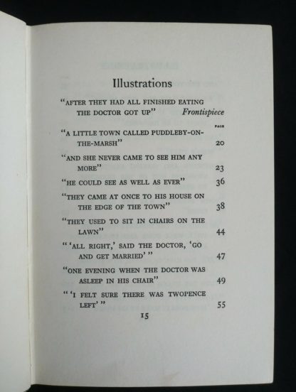 1962 copy of The Story of Doctor Dolittle by Hugh Lofting - illustrations list page 1 of 3
