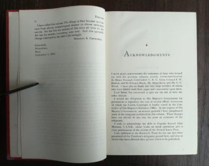 THE SECOND WORLD WAR by Winston Churchill 6 Volume first edition set 1948-1953 Preface page 2 of 2 in the fourth volume THE HINGE OF FATE