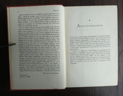 THE SECOND WORLD WAR by Winston Churchill 6 Volume first edition set 1948-1953 Preface page 2 of 2 in the third volume THE GRAND ALLIANCE