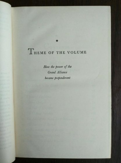 THE SECOND WORLD WAR by Winston Churchill 6 Volume first edition set 1948-1953 Theme page for the fourth volume THE HINGE OF FATE