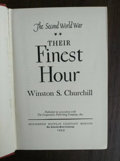 THE SECOND WORLD WAR by Winston Churchill 6 Volume first edition set 1948-1953 title page for the second volume