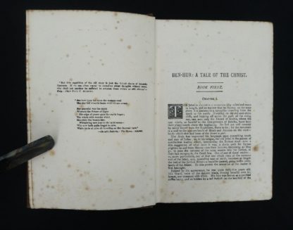 early undated printing of Ben Hur by Lew Wallace published by Charles H. Kelly first page of Chapter one