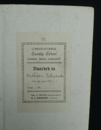 ephemera inside an early undated printing of Ben Hur by Lew Wallace published by Charles H. Kelly