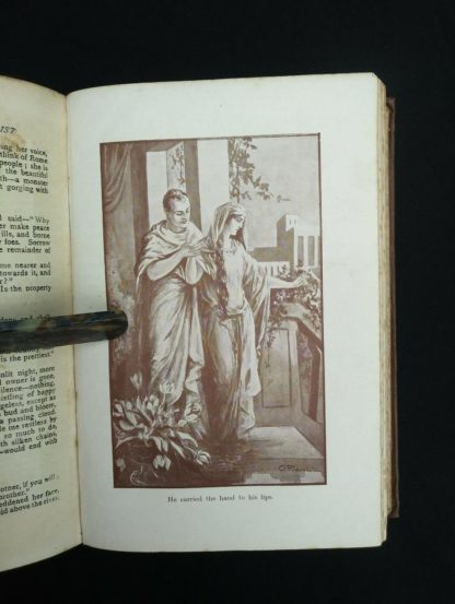 sepia color illustration plate in an early undated printing of Ben Hur by Lew Wallace published by Charles H. Kelly