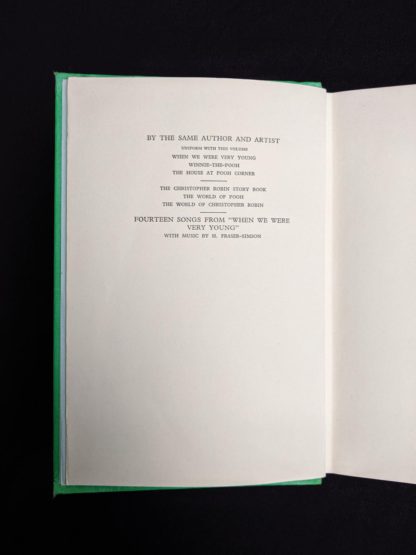 other books in the series page in a 1963 copy of The House at Pooh Corner by A. A. Milne