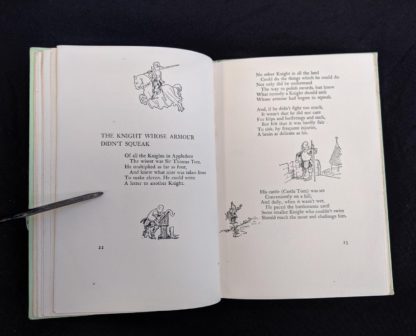 page 22 and 23 in a 1950 copy of Now we Are Six by A. A. Milne. First Reissue Edition