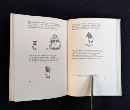 page 82 and 83 in a 1950 copy of Now we Are Six by A. A. Milne. First Reissue Edition