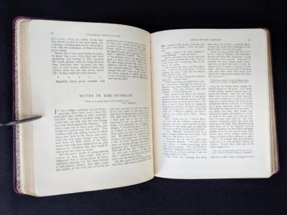 Motes in the Sunbeam in a 1888 copy of Parables from Nature by Margaret Gatty -First and Second series in one volume - page 84 and 85
