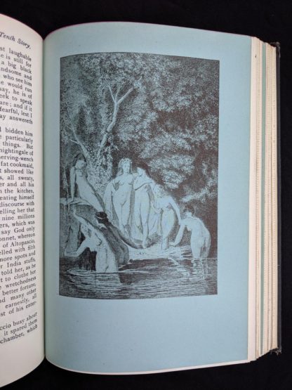 illustration inside a copy of The Decameron of Boccaccio by Giovanni Boccaccio. Published by The Bibliophilist Society circa 1930s