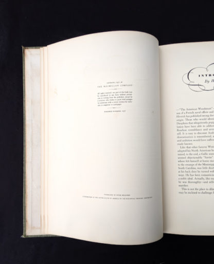 copyright page inside a 1937 First Edition copy of The Birds of America by John James Audubon
