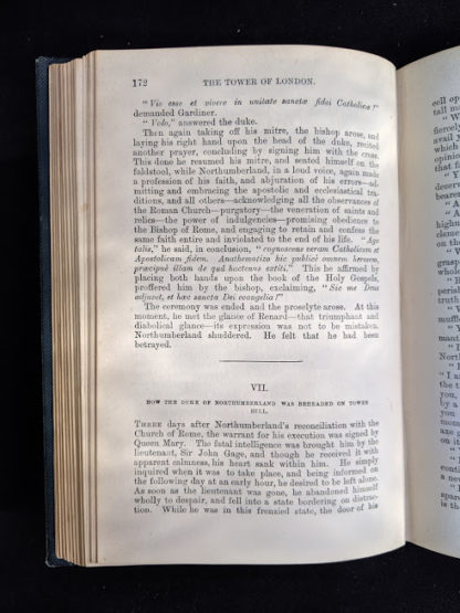 page 172 in a 1880s copy of The Tower of London by Ainsworth published by Routledge and Sons