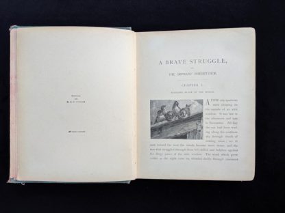 1886 A Brave Struggle - The Orphanes Inheritance by John S. Locke published by McLoughlin Brothers - first page of chapter 1 adjacent to the copyright page