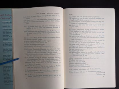 Eulogy page 2 and 3 in a 1958 first edition copy of British Columbia -A Centennial Anthology