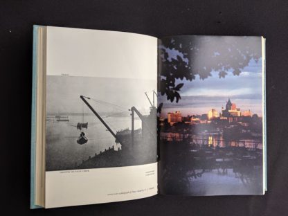 photograph of industry on false creek in a first edition copy of British Columbia -A Centennial Anthology