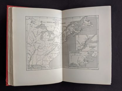 Map of Canada and the North American Colonies 1680-1782 in a 1904 copy of Old Quebec - The Fortress of New France by Gilbert Parker and Claude G Bryan