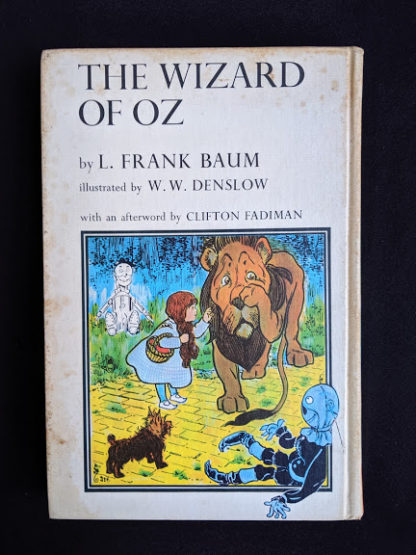 backside of a 1962 copy of The Wizard of Oz published by Macmillan Company