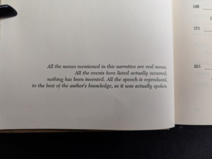 Statement of True Story inside a 1958 first edition copy of KLONDIKE - The Life and Death of the Last Great Gold Rush by Pierre Berton