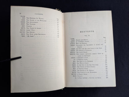 Table of contents pg 2 and 3 of 4 inside a 1900 copy of The Three Musketeers by Alexandre Dumas - Published by Caldwell Company Publishers