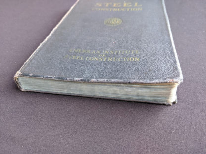 bottom edge on a 1941 copy of Steel Construction published by American Institute Of Steel Construction- third edition - fourth printing